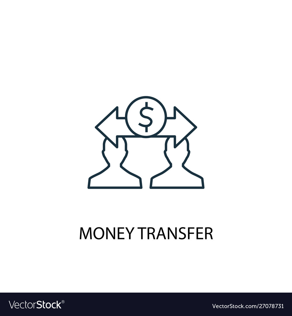 Money transfer concept line icon simple element