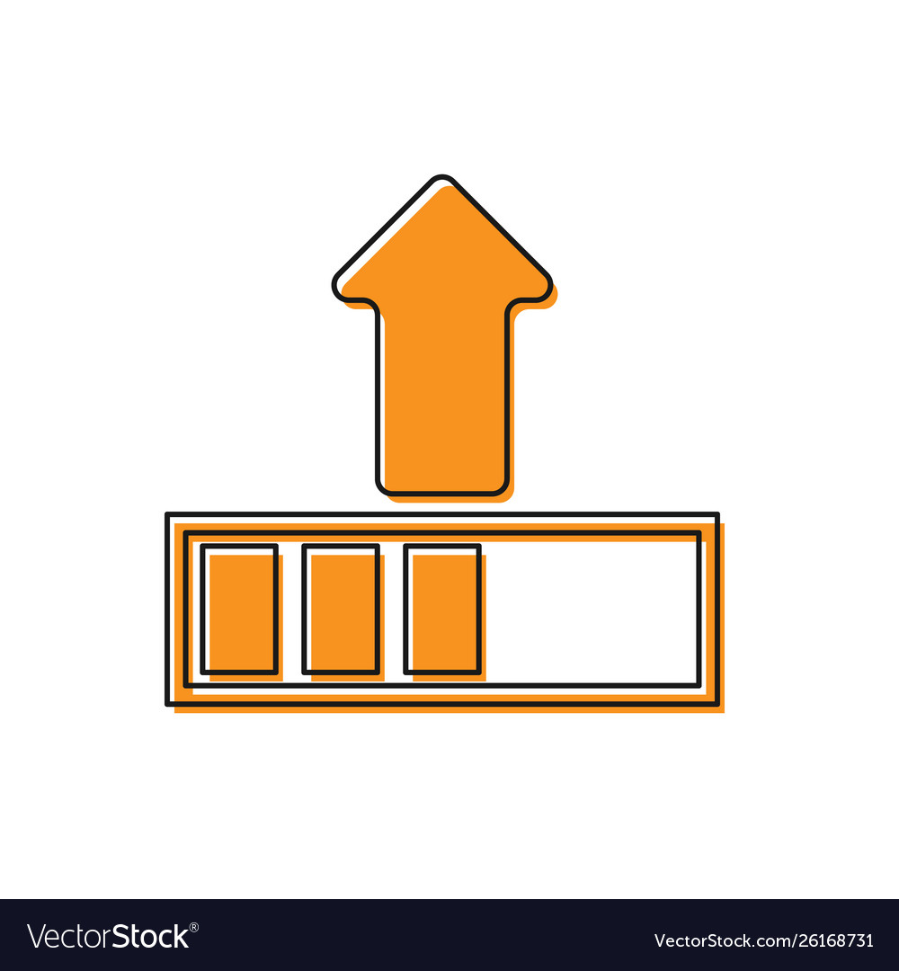 Orange loading icon isolated on white background Vector Image Orange loading icon isolated on white background