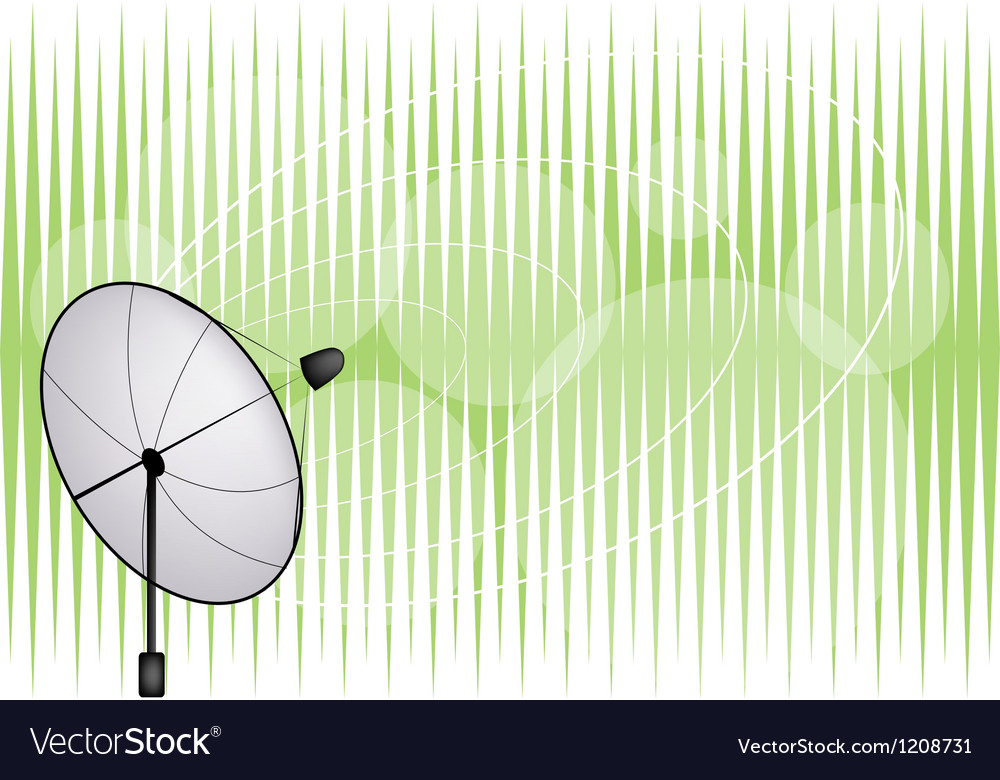 Satellite dish on green background