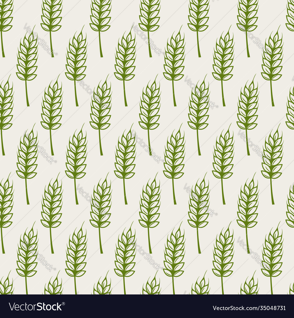 Seamless pattern with ears wheat
