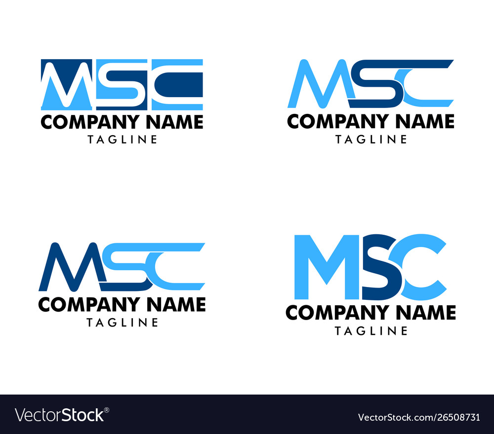 Set initial letter msc logo template design