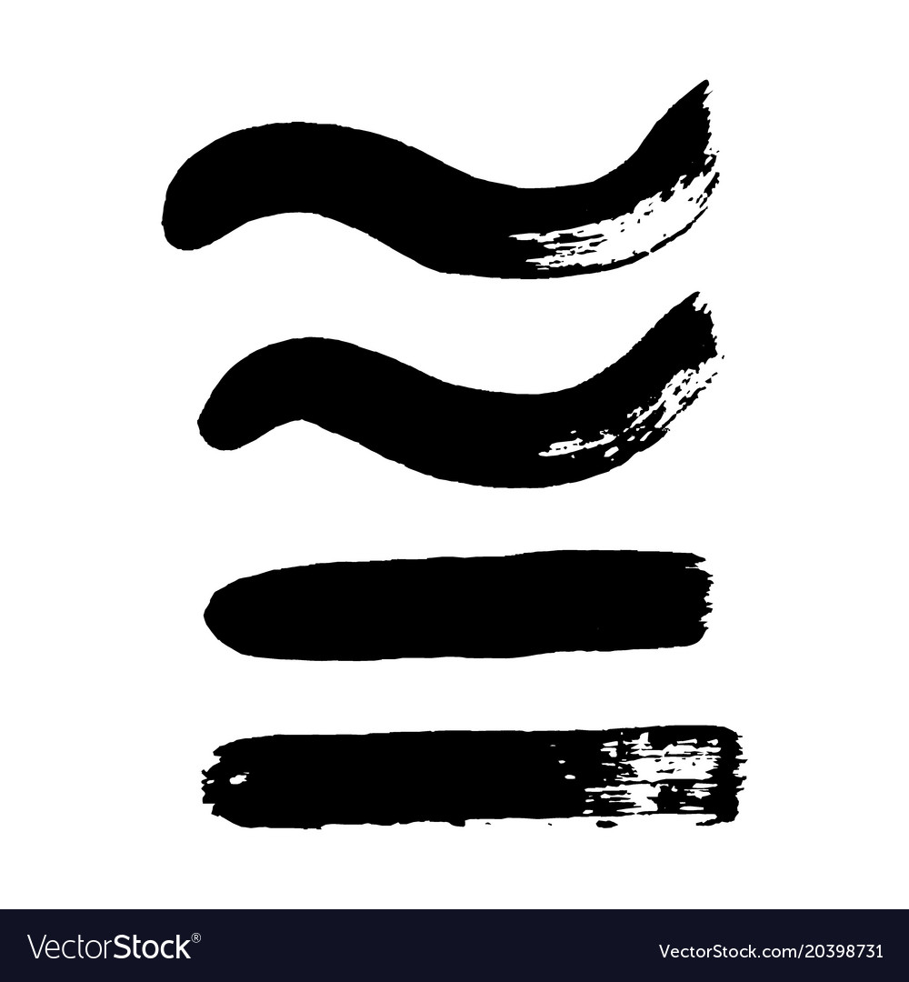 Set of black brush strokes