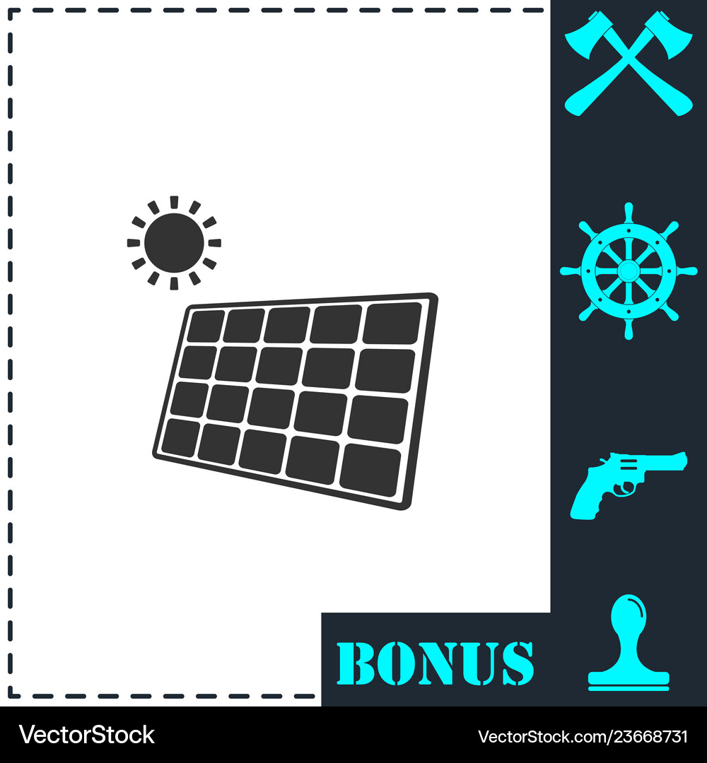 Solar panel icon flat Royalty Free Vector Image