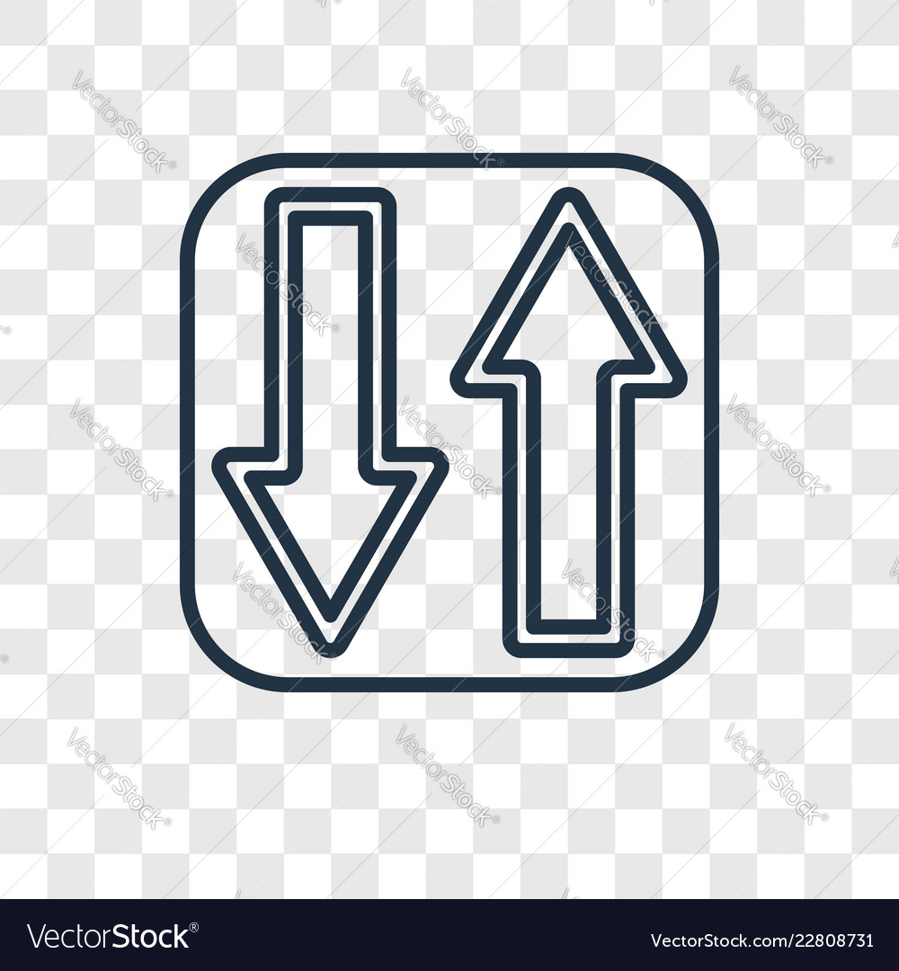 Sort concept linear icon isolated on transparent vector image Sort concept linear icon isolated on transparent