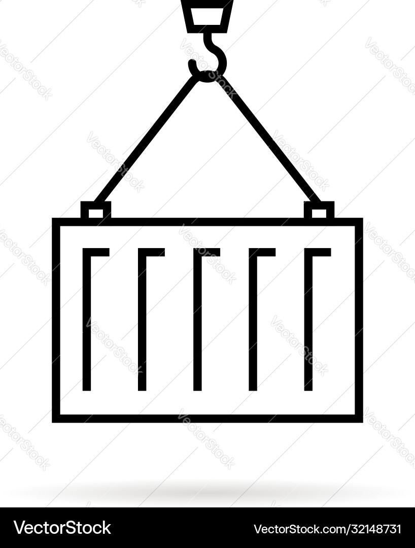 Thin line cargo container icon Royalty Free Vector Image