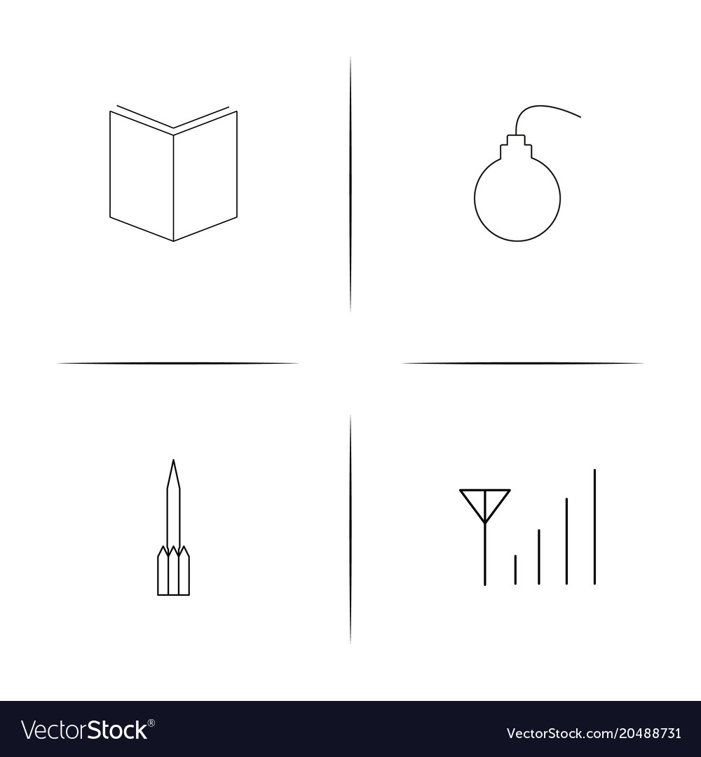 Web and text simple linear icons set outlined