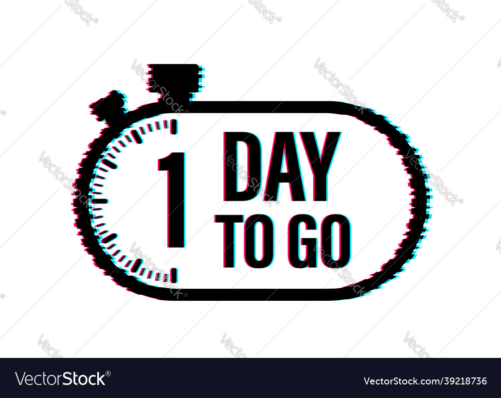1 day to go countdown timer clock icon time
