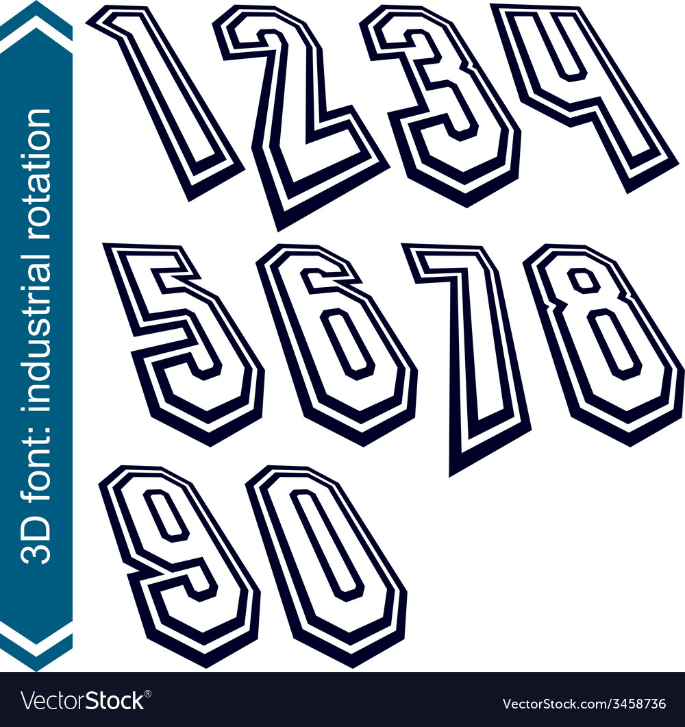3d retro font with visual rotation effect doodle