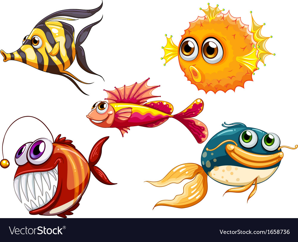 A group of sea creatures Royalty Free Vector Image