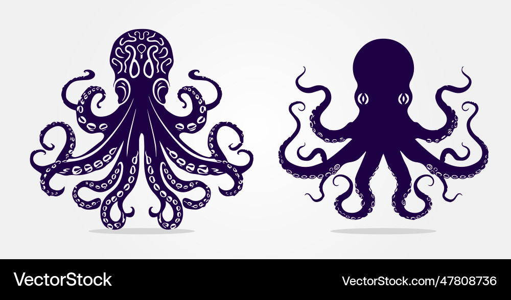 An octopus design on white background aquatic Vector Image
