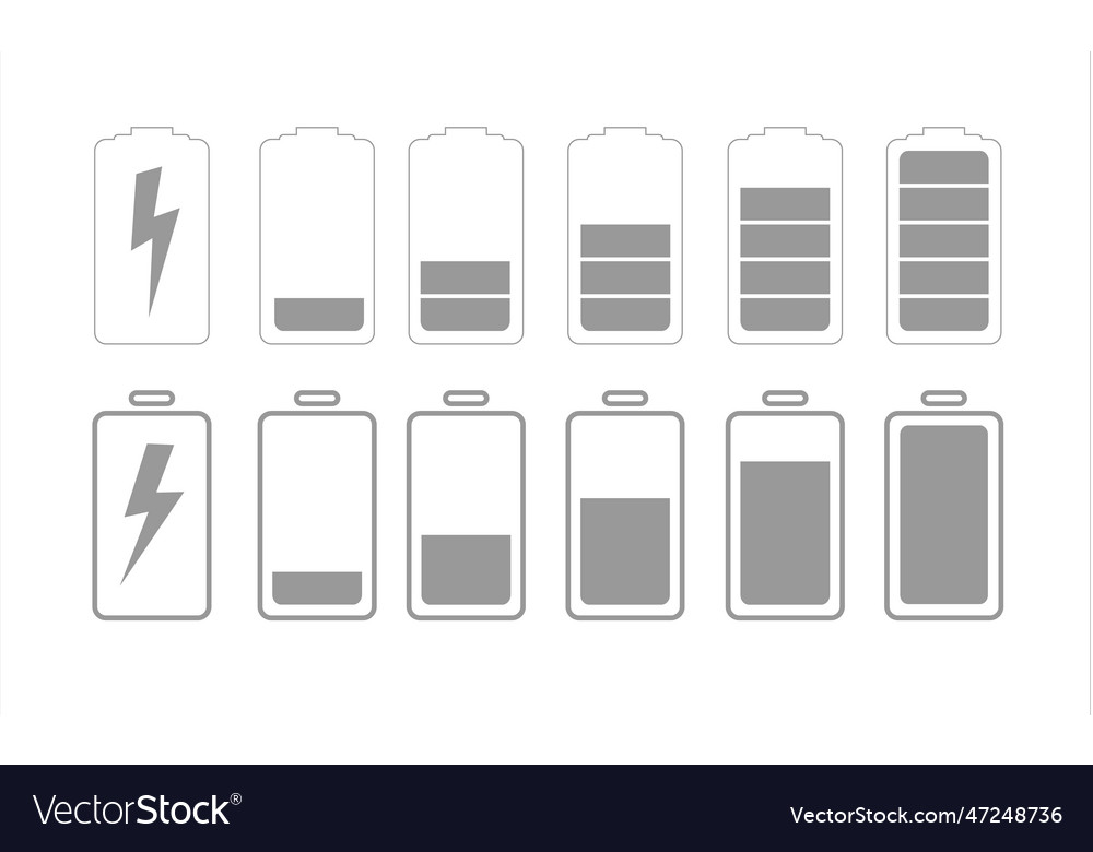 Battery charging point charge indicator level Vector Image