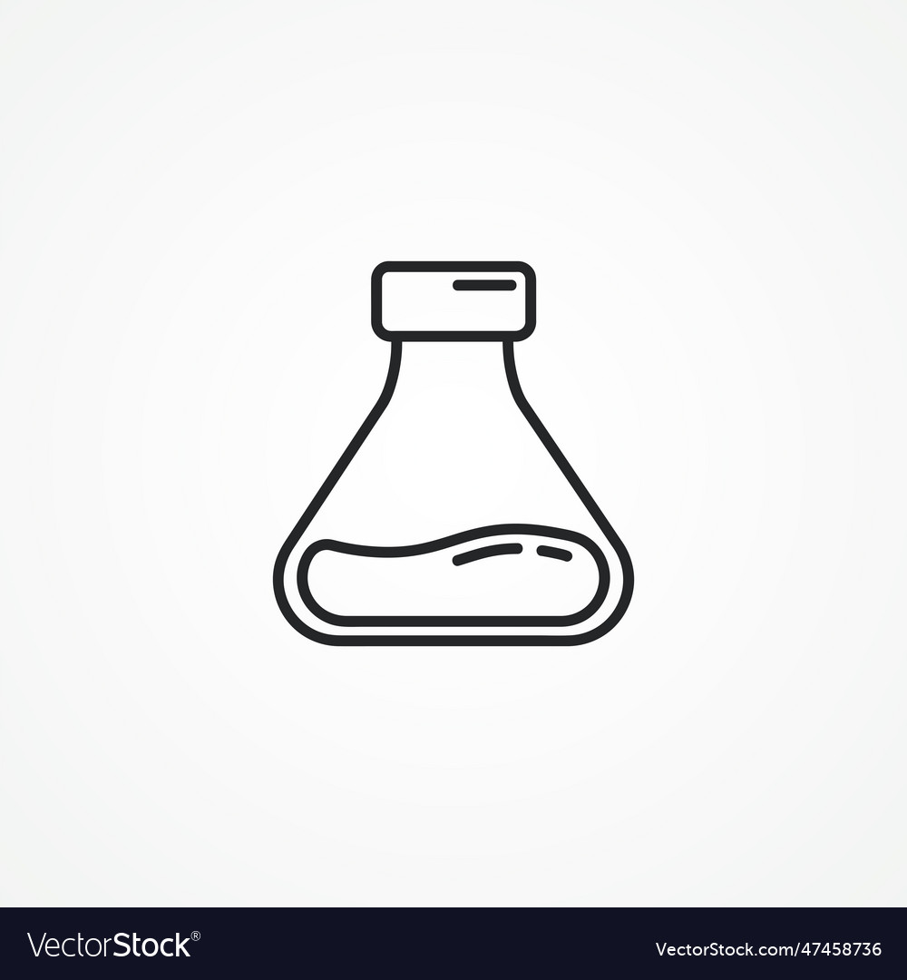 Beaker thin line icon laboratory flask linear Vector Image Beaker thin line icon laboratory flask linear