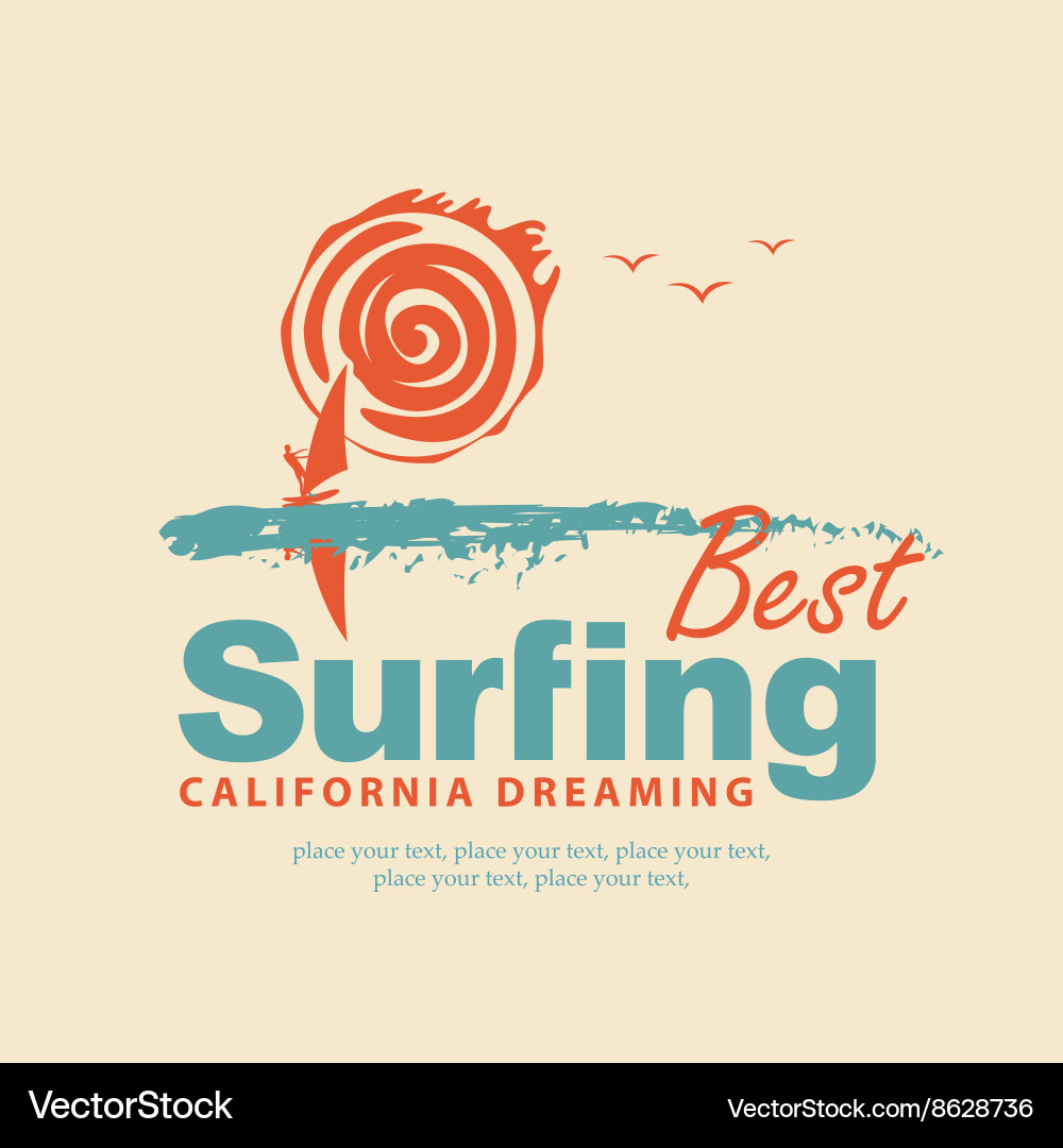 Best surfing in california Royalty Free Vector Image
