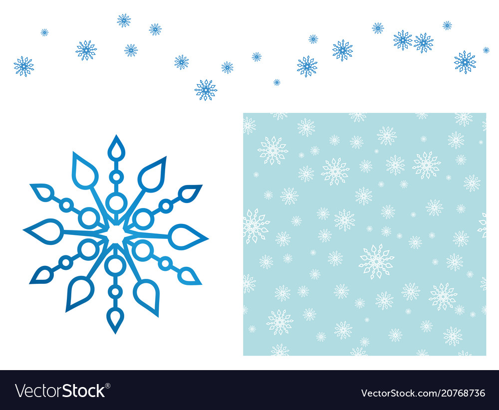 Blue snowflake pattern vector image Blue snowflake pattern