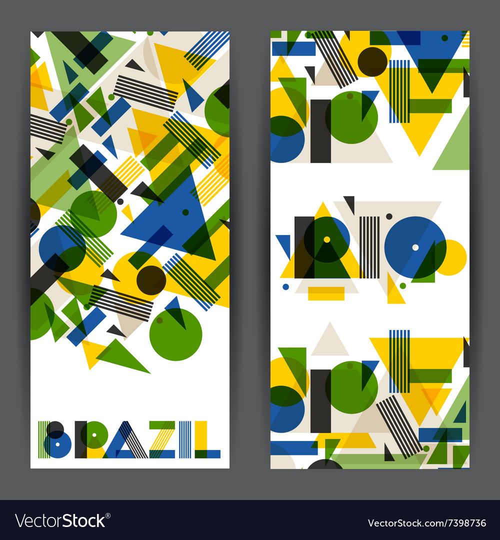 Brasilien und rio Banner im abstrakten geometrischen Stil