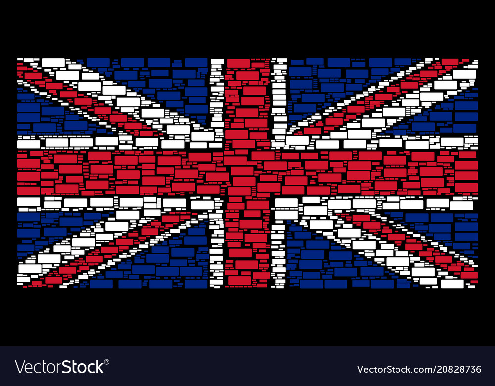 British flag pattern of building brick items