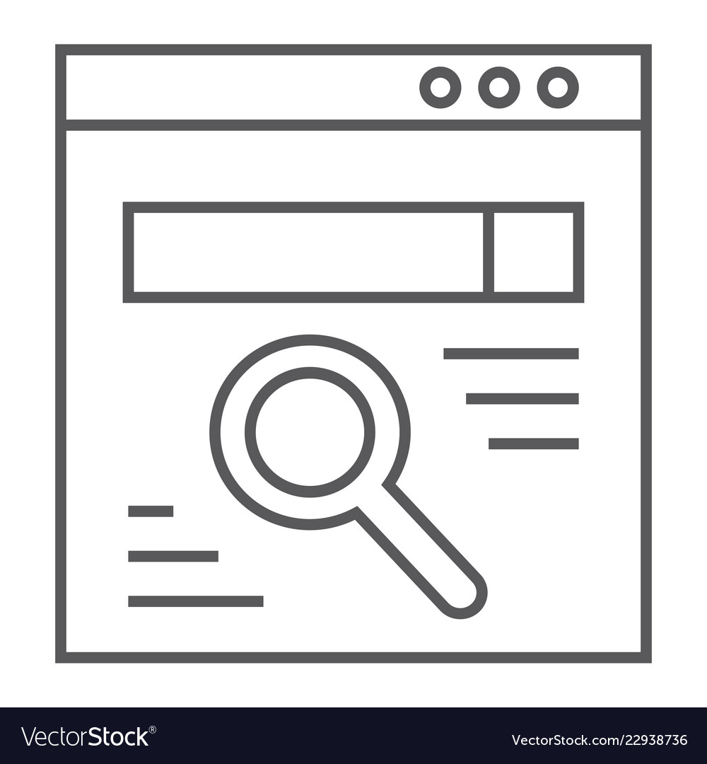 Browser thin line icon webpage and internet vector image Browser thin line icon webpage and internet