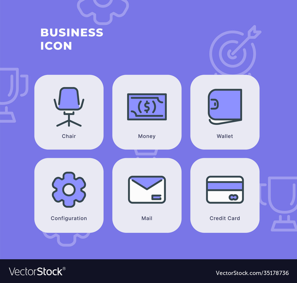 Business icon set collection package with dual Vector Image