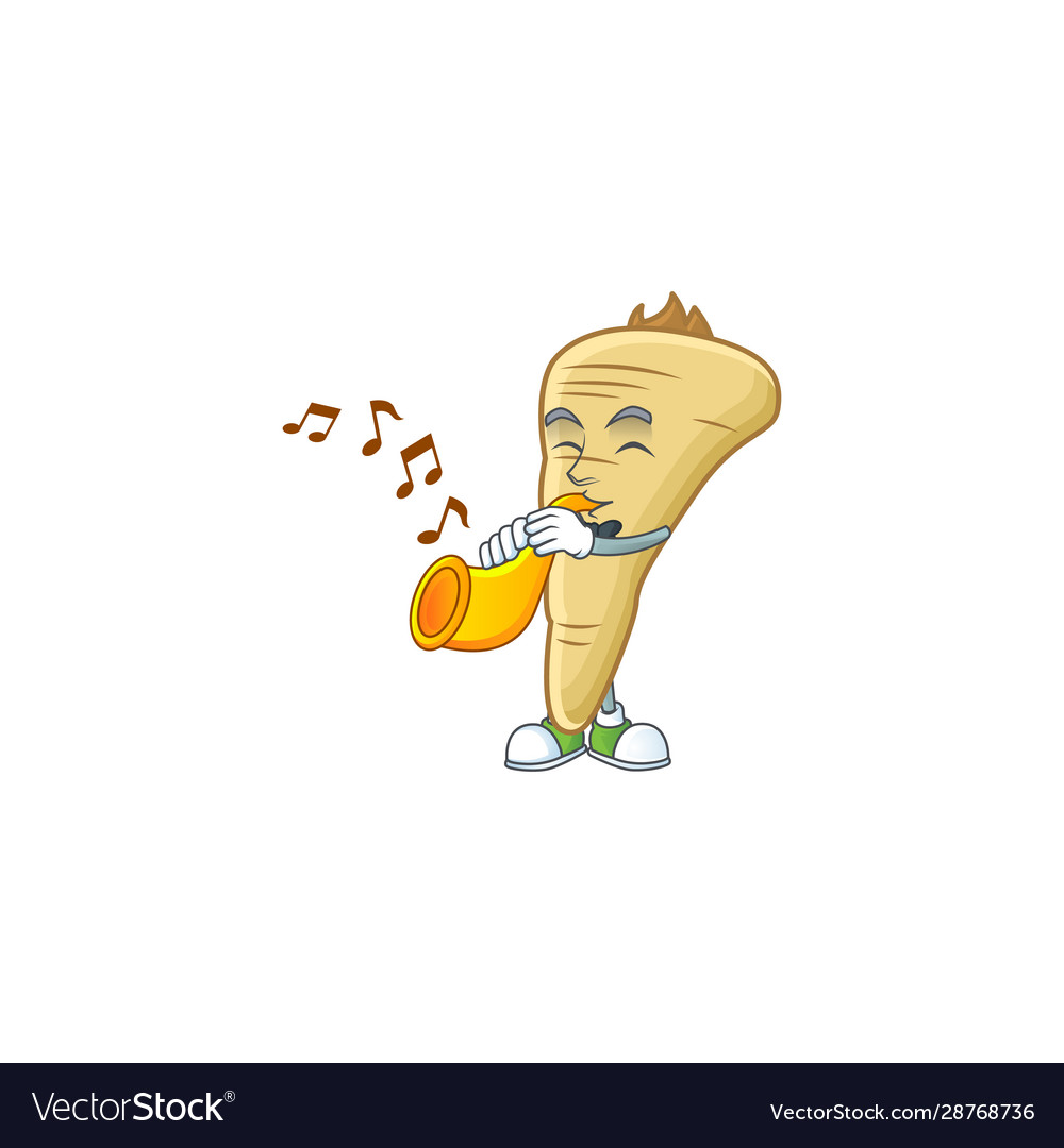 Cheerful parsnip cartoon character performance