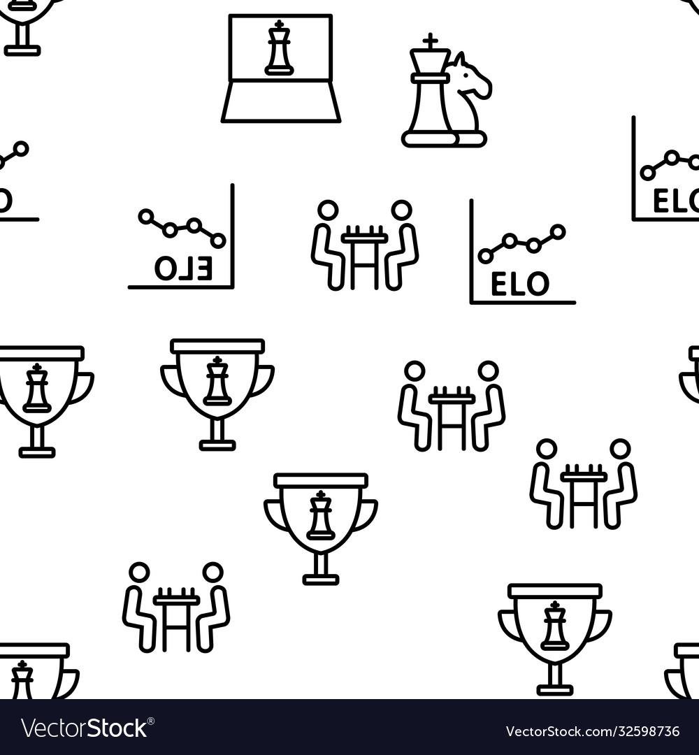 Chess strategy game seamless pattern vector image Chess strategy game seamless pattern