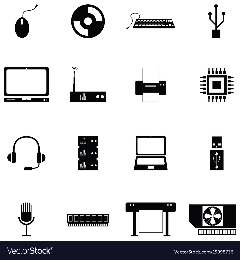 Computer hardware icon set