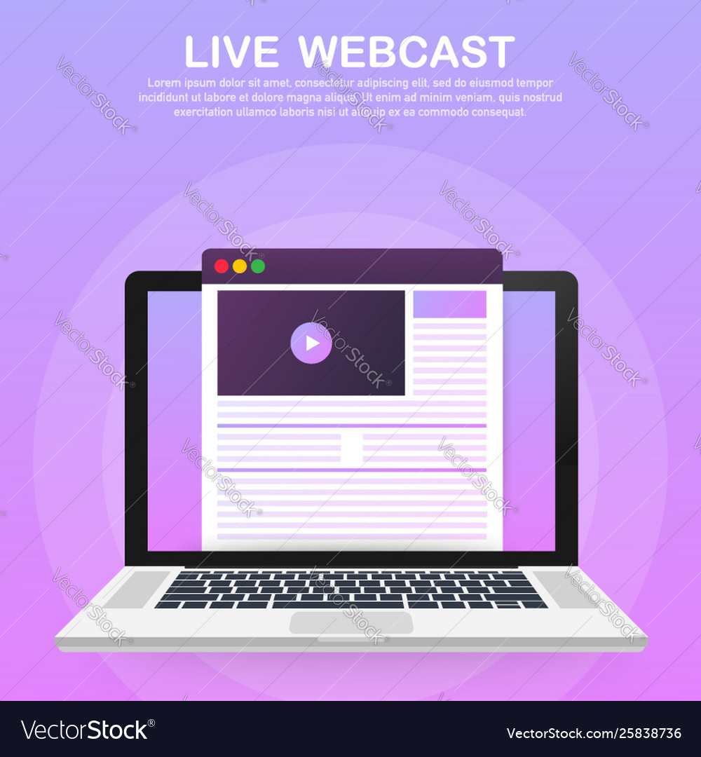 Concept live webcast for web page banner
