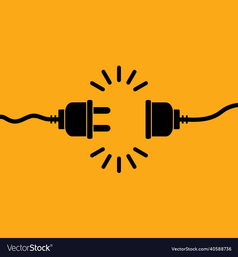 Electric socket with a plug connection vector image Electric socket with a plug connection