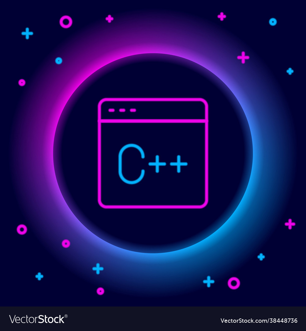 Glowing neon line software web developer Vector Image Glowing neon line software web developer