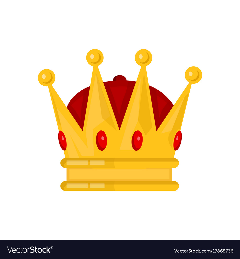 Download Gold king crown flat cartoon Royalty Free Vector Image