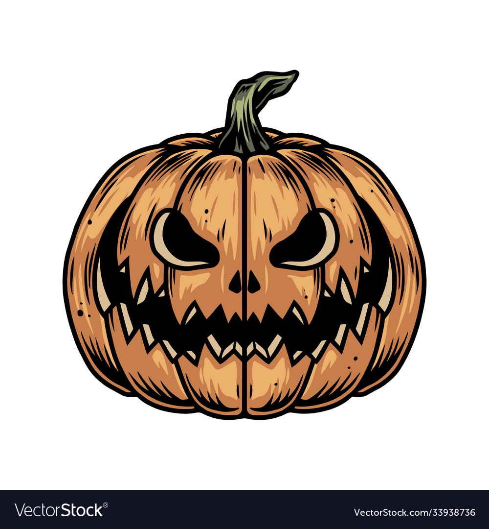 Big Pumpkin Scary Face Halloween Photo Stock Illustration 710535712