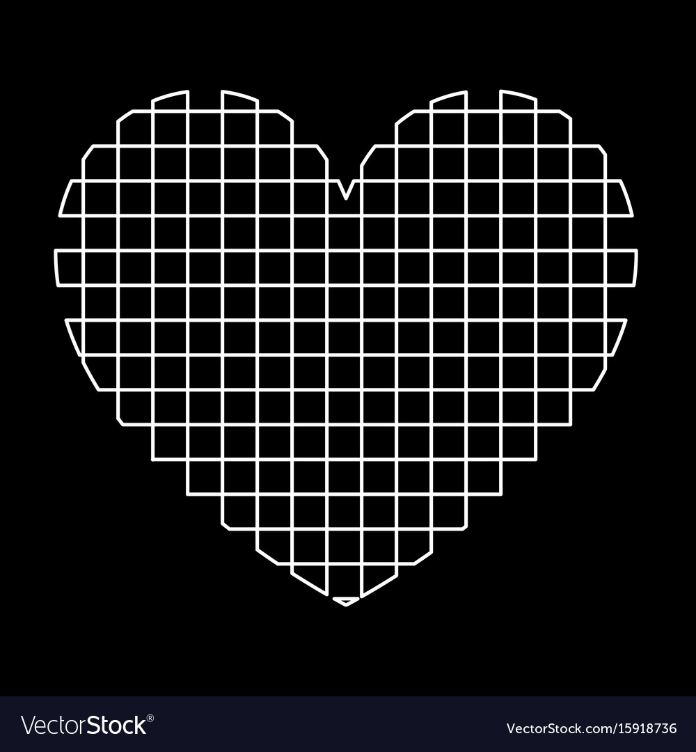Heart with square white color path icon