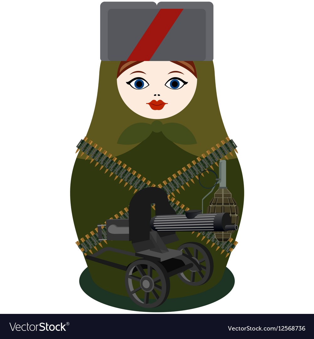 Matryoshka with a machine gun maxim