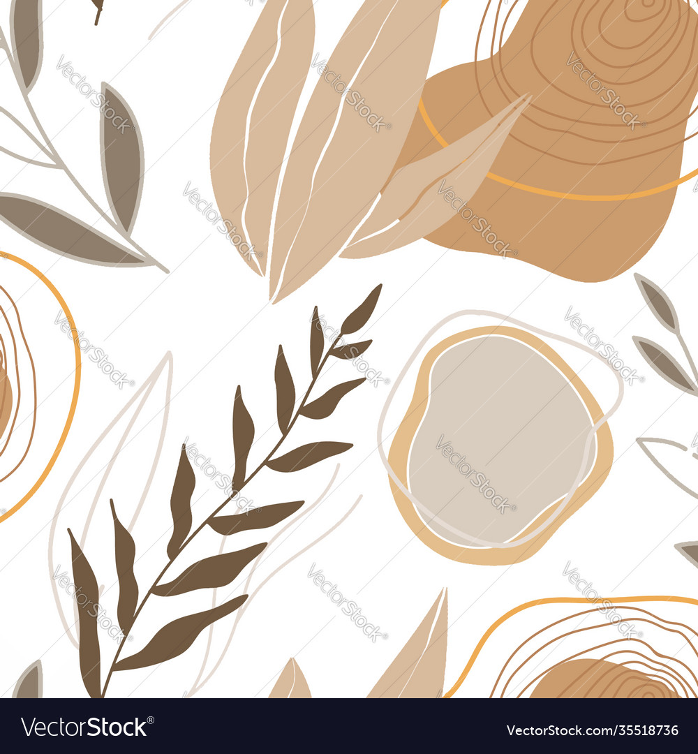 Modern abstract botanical seamless pattern