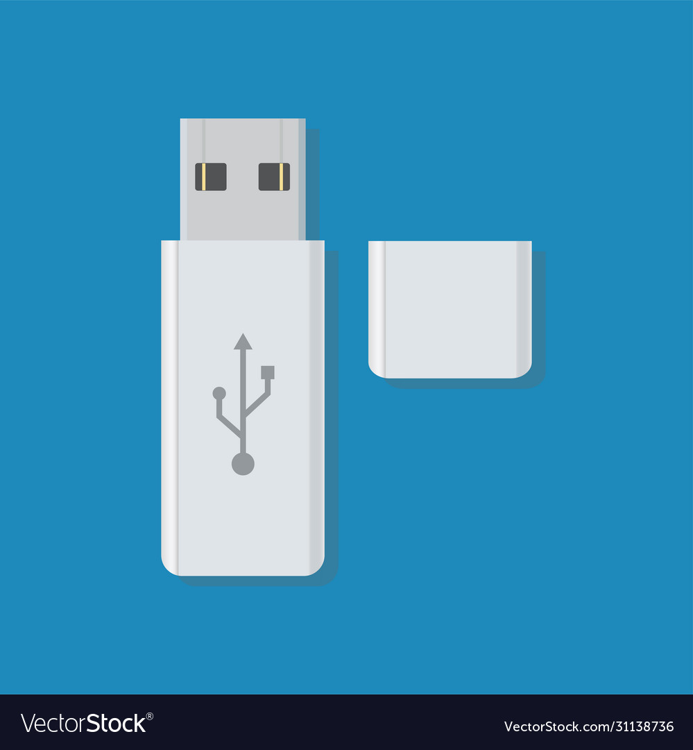 Realistic usb stick for device connection vector image Realistic usb stick for device connection