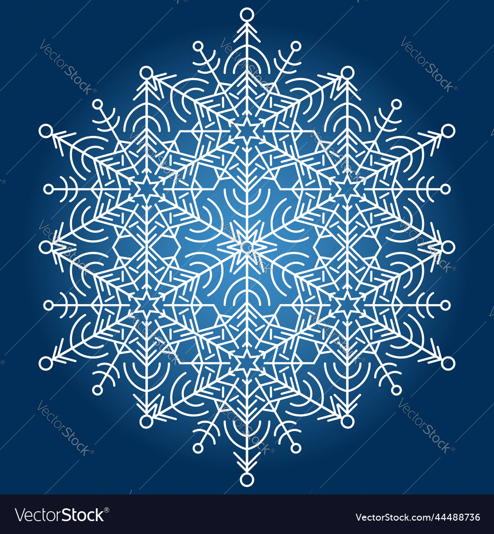 Round snowflake with abstract winter vector image Round snowflake with abstract winter