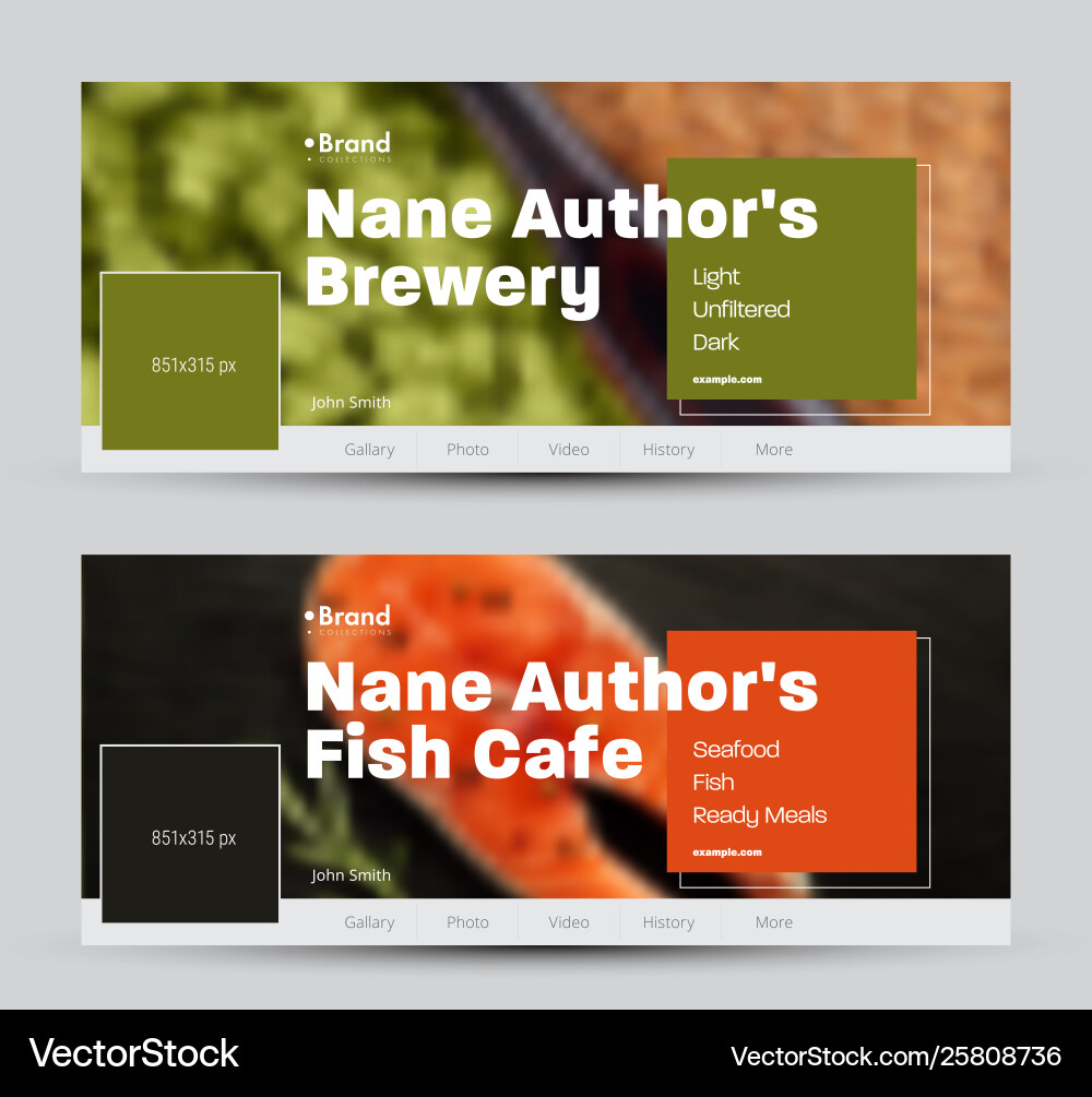 Set Banners Standard Size For Social Royalty Free Vector