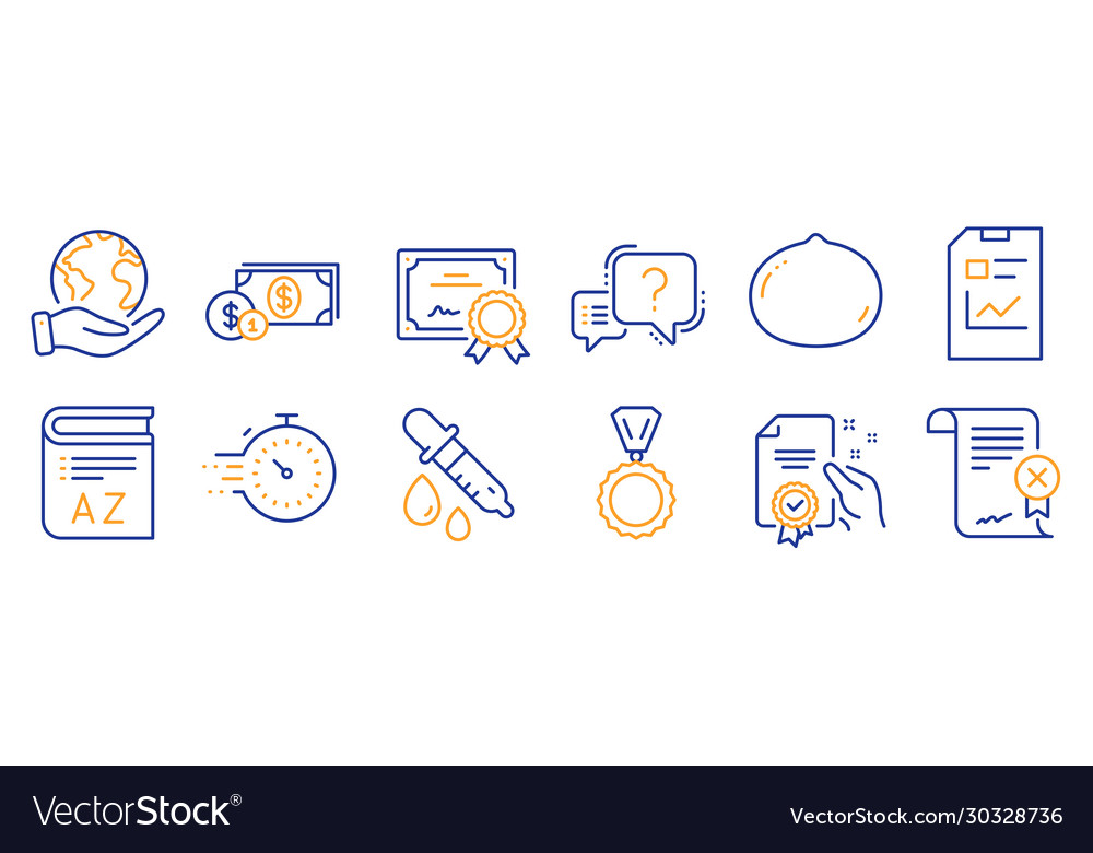 Set business icons such as timer reject vector image Set business icons such as timer reject