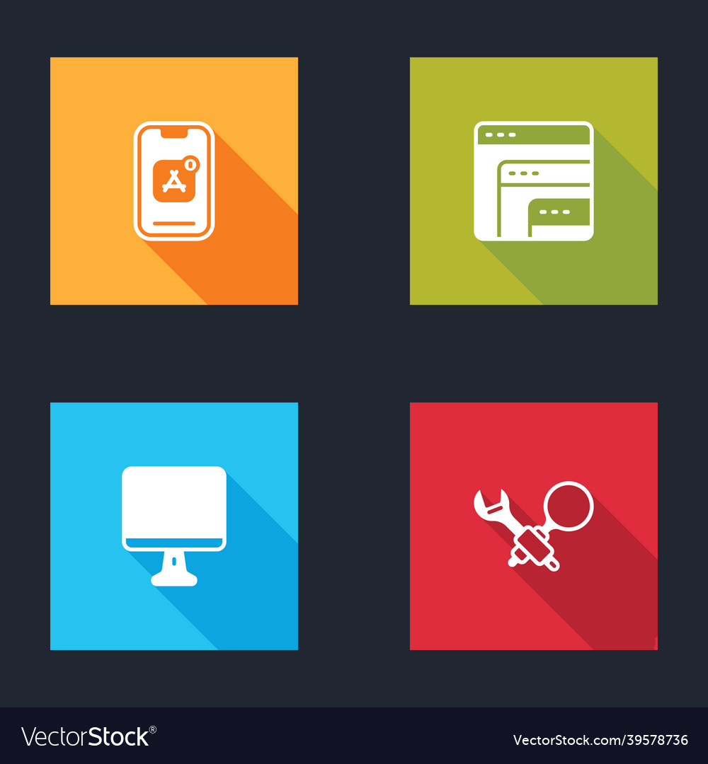 Installieren Sie mobile Apps Software-Computer-Monitor-Bildschirm vector image Installieren Sie mobile Apps Software-Computer-Monitor-Bildschirm