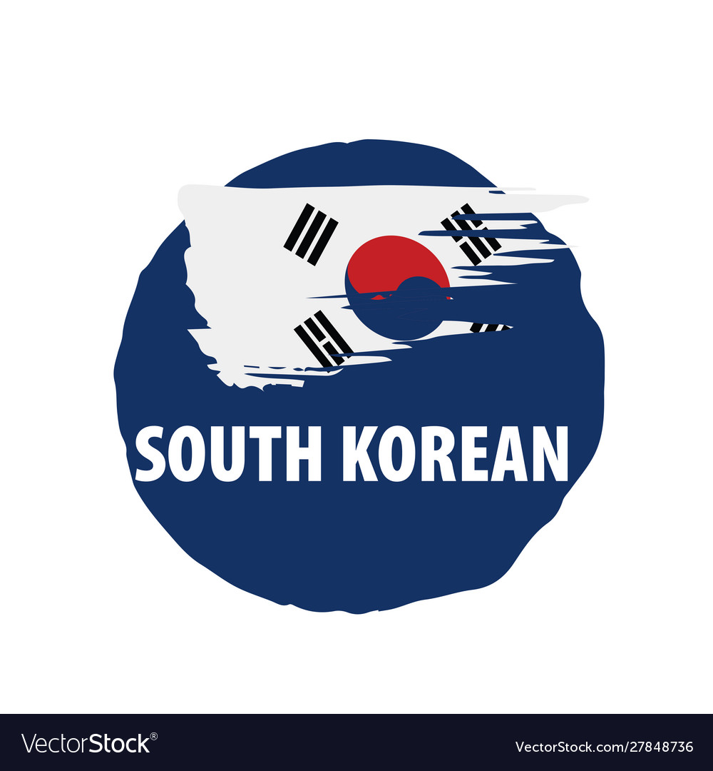 South korean flag on a white Royalty Free Vector Image