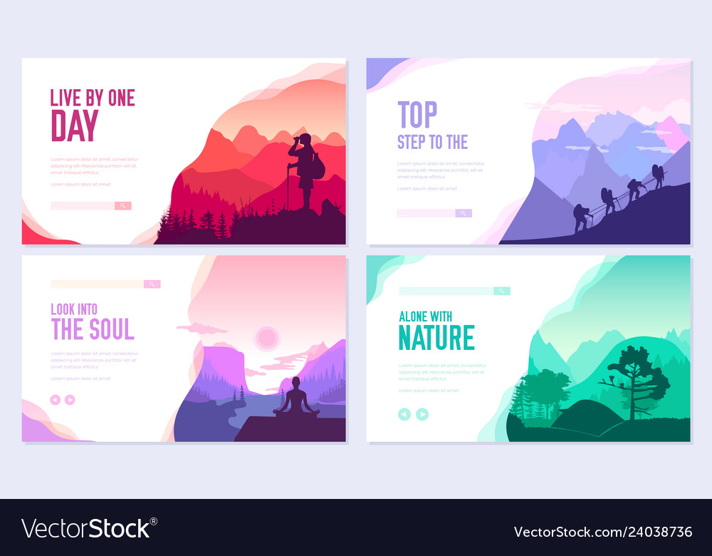 Sport rest day brochure cards set touris vector image Sport rest day brochure cards set touris
