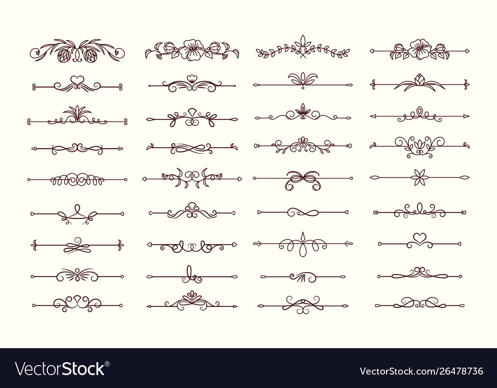 Vintage text dividers collection vector image Vintage text dividers collection