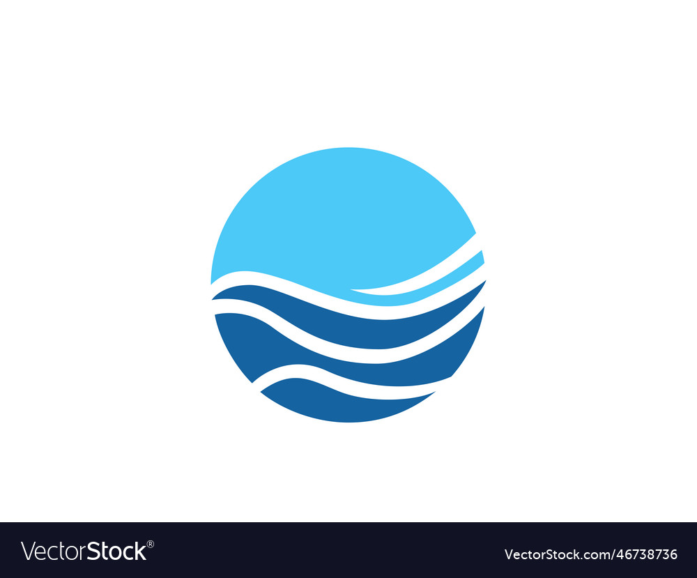 Wave logo background water icon template Vector Image