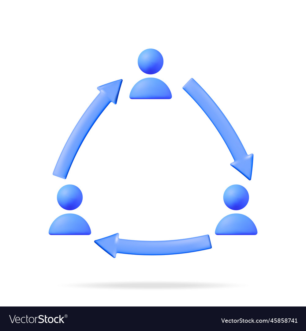 3d user sync or switch symbol vector image 3d user sync or switch symbol