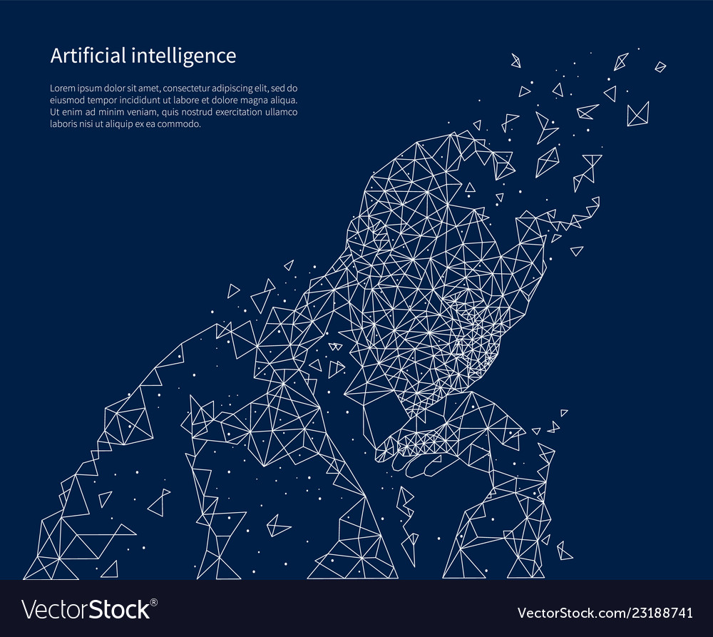 Artificial Intelligence Poster Illuminated Vector Image Artificial Intelligence Poster Illuminated Vector Image