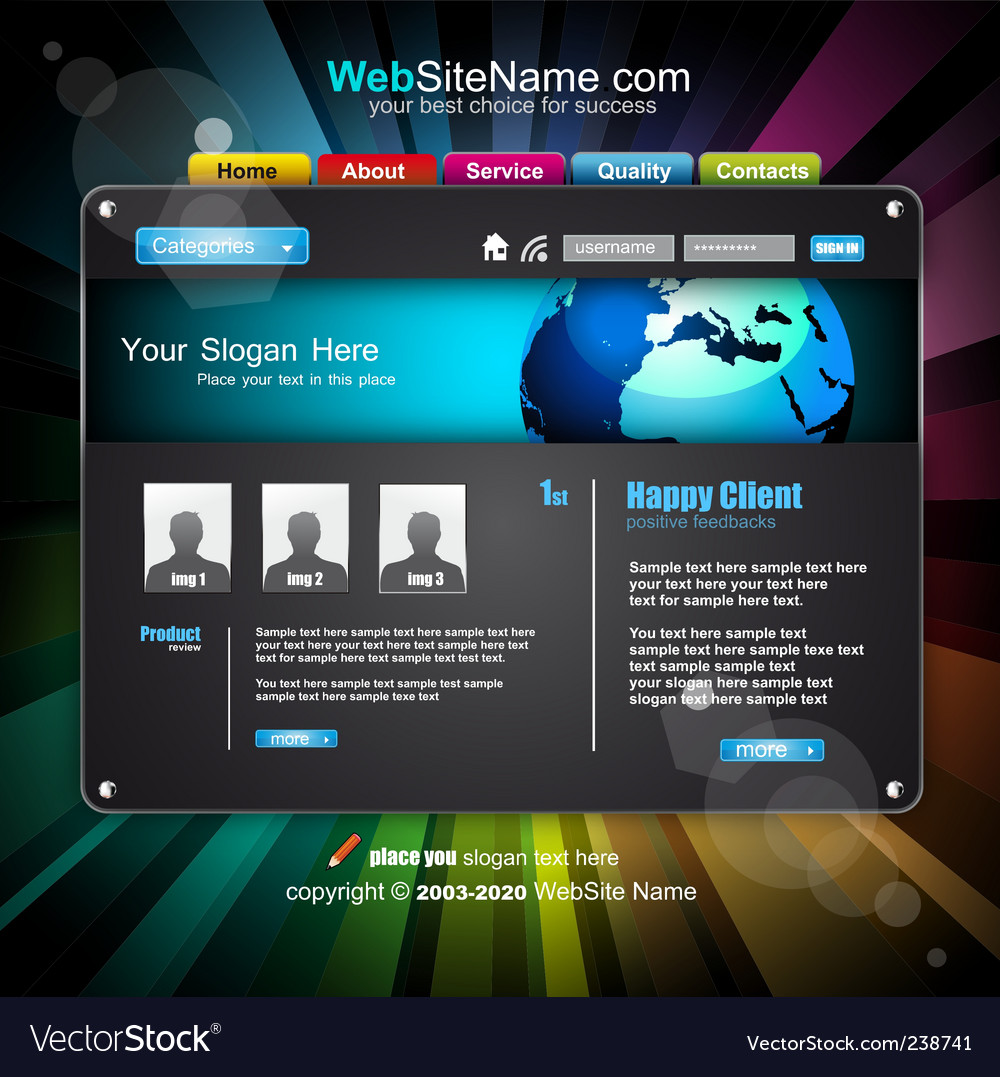 Business Website Template Royalty Free Vector Image