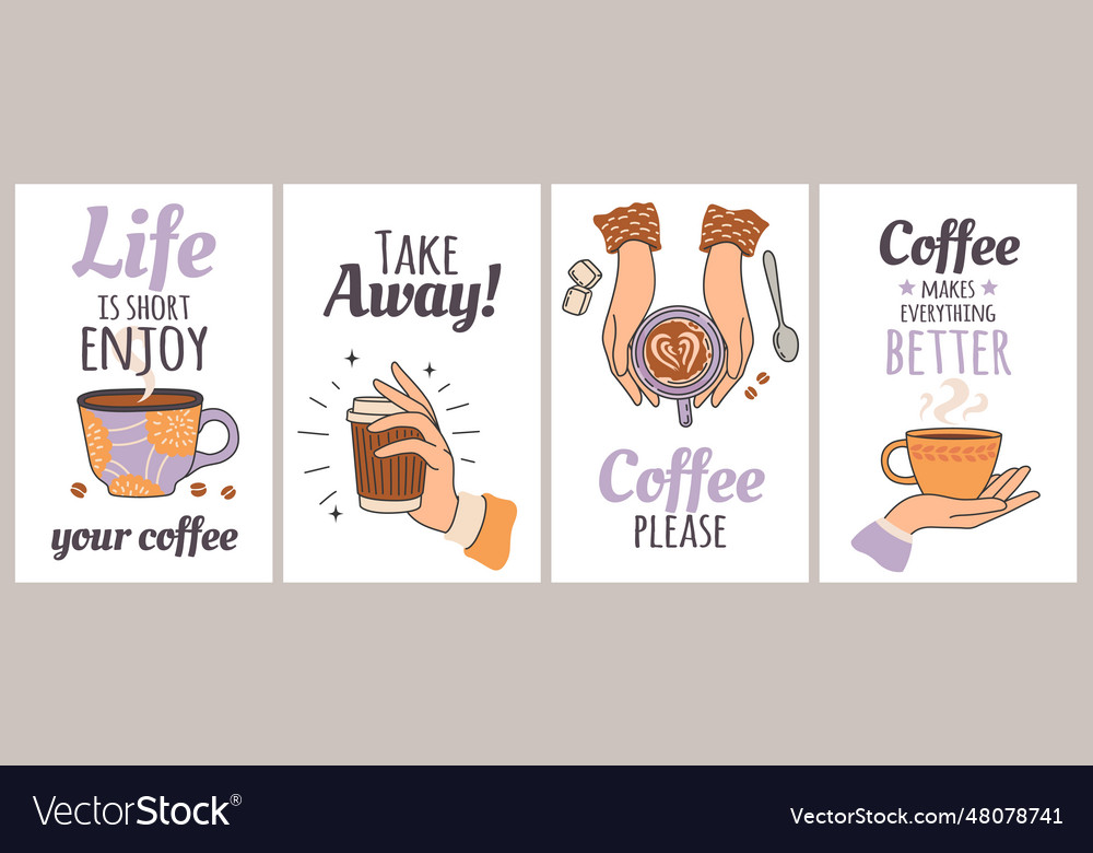 Coffee Cups And Quotes Poster For Cafe Restaurant Vector Image coffee-cups-and-quotes-poster-for-cafe-restaurant-vector-image