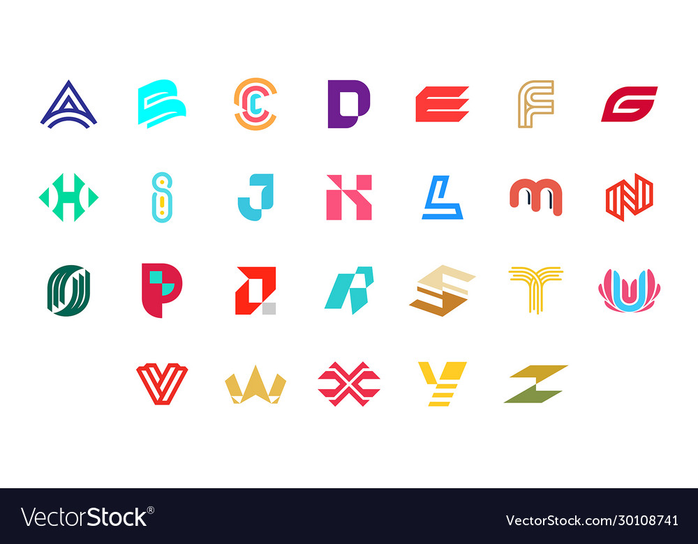 Collection letter a to z logo Royalty Free Vector Image