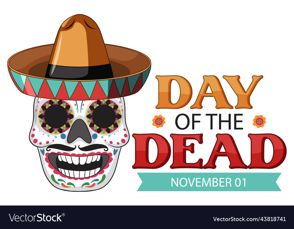 Day of the dead with mexican calaca Royalty Free Vector