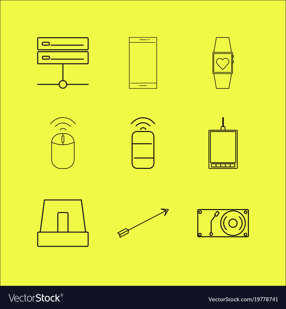 Devices linear icon set simple outline icons
