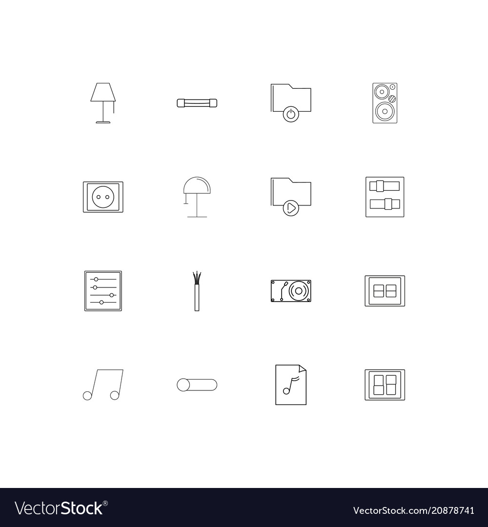 Electrical linear thin icons set outlined simple